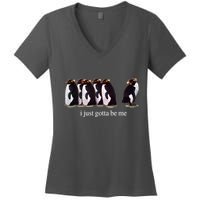 I Just Gotta Be Me Penguin Funny Tv Show Women's V-Neck T-Shirt