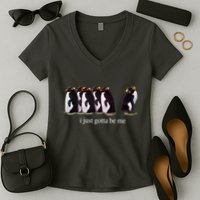 I Just Gotta Be Me Penguin Funny Tv Show Women's V-Neck T-Shirt