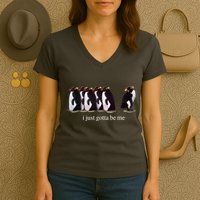 I Just Gotta Be Me Penguin Funny Tv Show Women's V-Neck T-Shirt