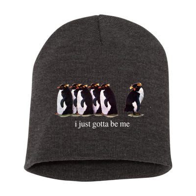 I Just Gotta Be Me Penguin Funny Tv Show Short Acrylic Beanie