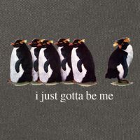 I Just Gotta Be Me Penguin Funny Tv Show Cotton Canvas Backpack