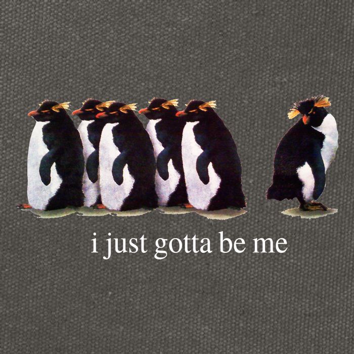 I Just Gotta Be Me Penguin Funny Tv Show Cotton Canvas Backpack