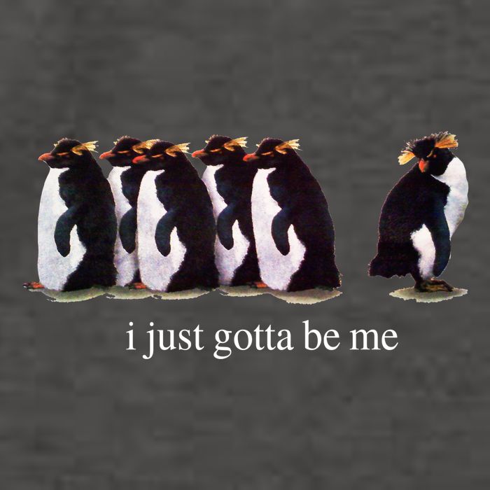 I Just Gotta Be Me Penguin Funny Tv Show Vector Backpack