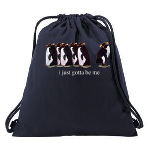 I Just Gotta Be Me Penguin Funny Tv Show Drawstring Bag