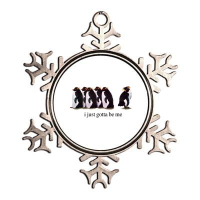 I Just Gotta Be Me Penguin Funny Tv Show Metallic Star Ornament