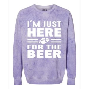 I'm Just Here For The Beer Funny Girlfriend Football Colorblast Crewneck Sweatshirt