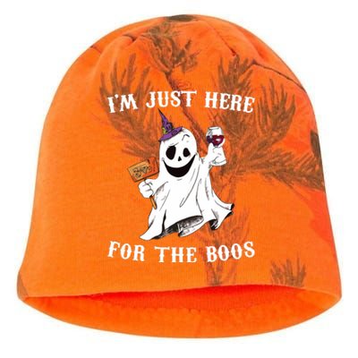 IM Just Here For The Boos Funny Halloween Ghost Wine Kati - Camo Knit Beanie