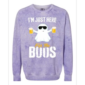 IM Just Here For The Boos Beer Funny Halloween Colorblast Crewneck Sweatshirt