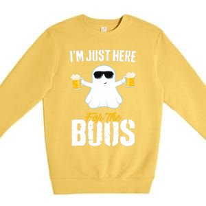 IM Just Here For The Boos Beer Funny Halloween Premium Crewneck Sweatshirt