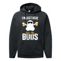 IM Just Here For The Boos Beer Funny Halloween Performance Fleece Hoodie