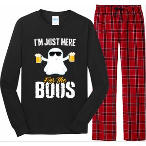 IM Just Here For The Boos Beer Funny Halloween Long Sleeve Pajama Set