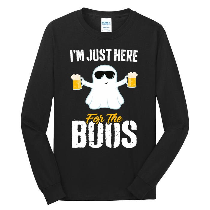 IM Just Here For The Boos Beer Funny Halloween Tall Long Sleeve T-Shirt