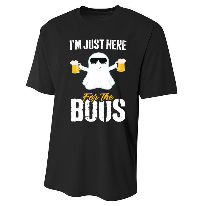 IM Just Here For The Boos Beer Funny Halloween Performance Sprint T-Shirt