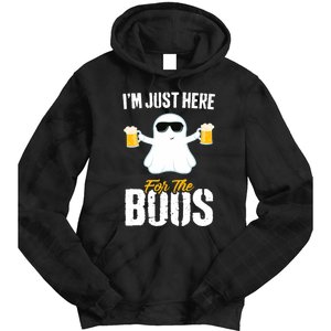 IM Just Here For The Boos Beer Funny Halloween Tie Dye Hoodie