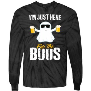 IM Just Here For The Boos Beer Funny Halloween Tie-Dye Long Sleeve Shirt