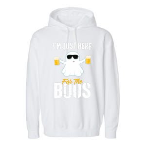 IM Just Here For The Boos Beer Funny Halloween Garment-Dyed Fleece Hoodie