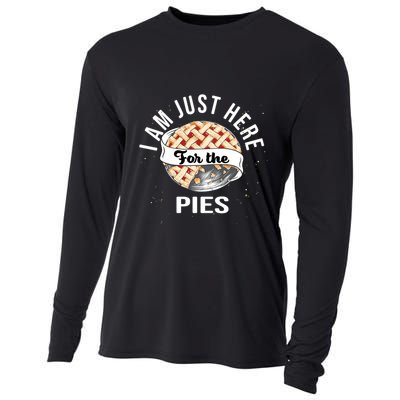Im Just Here For The Pie Funny Thanksgiving Gift Cooling Performance Long Sleeve Crew