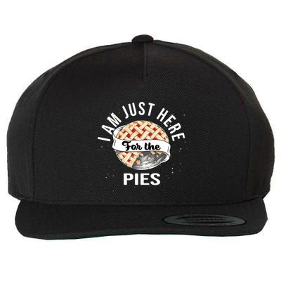Im Just Here For The Pie Funny Thanksgiving Gift Wool Snapback Cap
