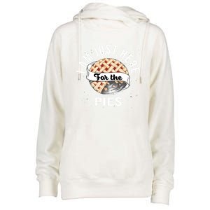 Im Just Here For The Pie Funny Thanksgiving Gift Womens Funnel Neck Pullover Hood