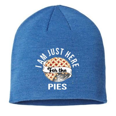 Im Just Here For The Pie Funny Thanksgiving Gift Sustainable Beanie