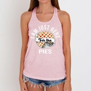 Im Just Here For The Pie Funny Thanksgiving Gift Women's Knotted Racerback Tank