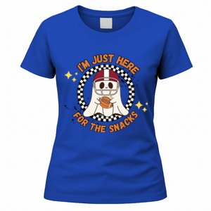 IM Just Here For The Snacks Ghost Football Halloween Gift Women's T-Shirt