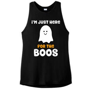 IM Just Here For The Boos Funny Halloween Drinking Ladies PosiCharge Tri-Blend Wicking Tank