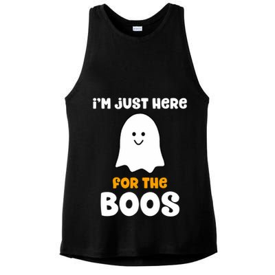IM Just Here For The Boos Funny Halloween Drinking Ladies PosiCharge Tri-Blend Wicking Tank