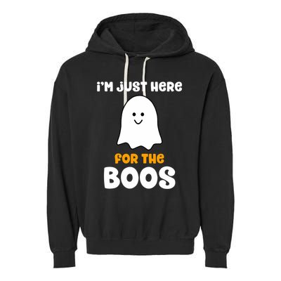 IM Just Here For The Boos Funny Halloween Drinking Garment-Dyed Fleece Hoodie
