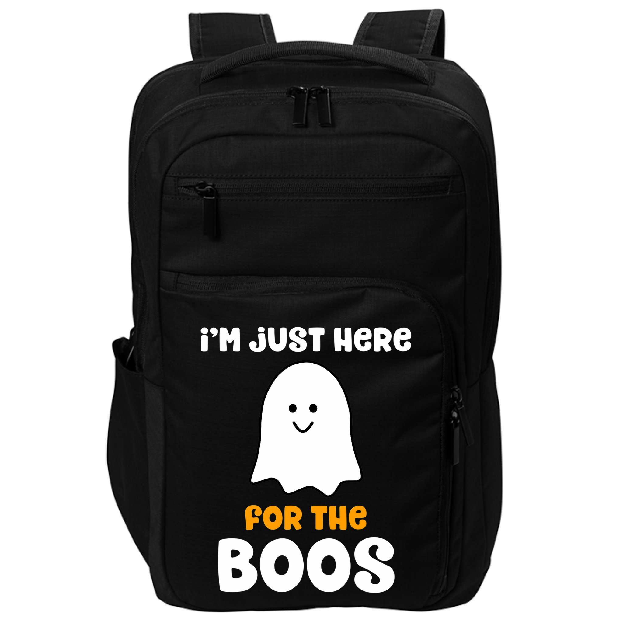 IM Just Here For The Boos Funny Halloween Drinking Impact Tech Backpack