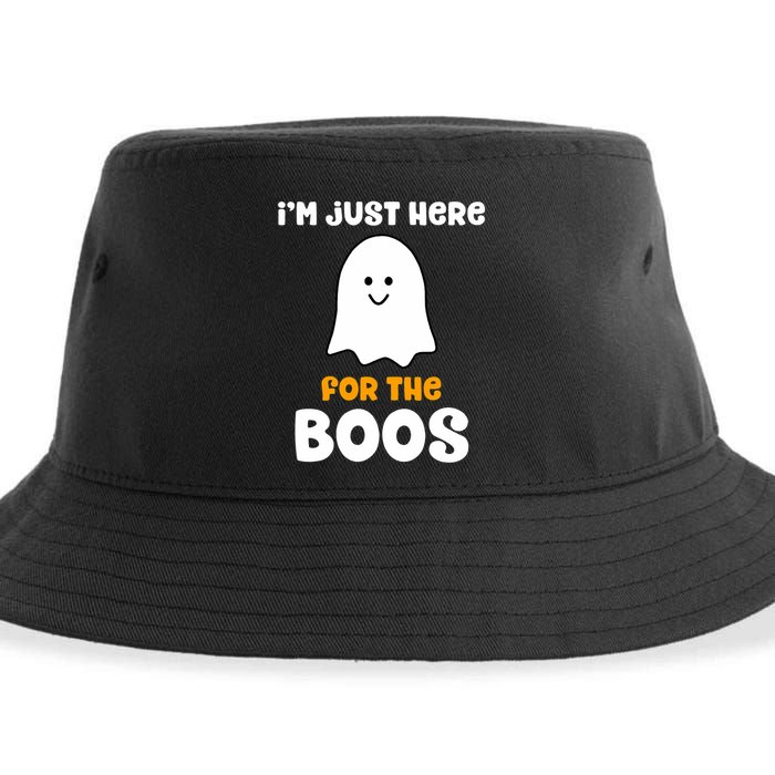 IM Just Here For The Boos Funny Halloween Drinking Sustainable Bucket Hat