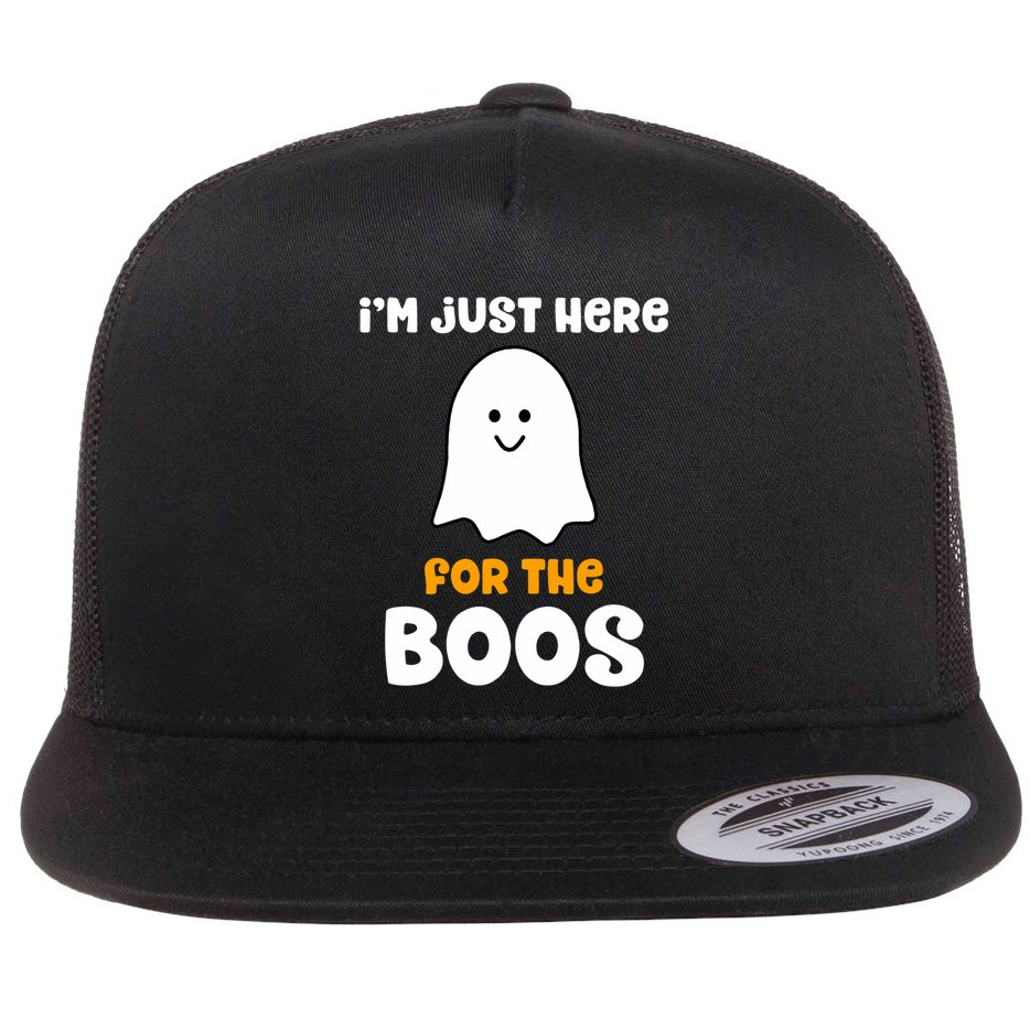 IM Just Here For The Boos Funny Halloween Drinking Flat Bill Trucker Hat