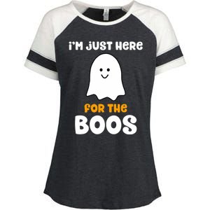 IM Just Here For The Boos Funny Halloween Drinking Enza Ladies Jersey Colorblock Tee