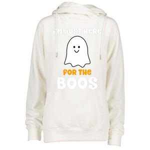 IM Just Here For The Boos Funny Halloween Drinking Womens Funnel Neck Pullover Hood