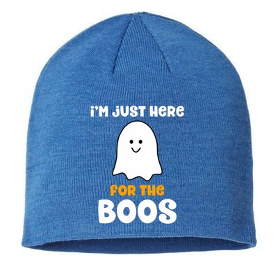 IM Just Here For The Boos Funny Halloween Drinking Sustainable Beanie
