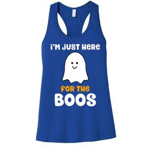 IM Just Here For The Boos Funny Halloween Drinking Women's Racerback Tank