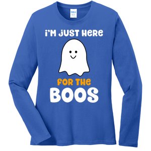 IM Just Here For The Boos Funny Halloween Drinking Ladies Long Sleeve Shirt