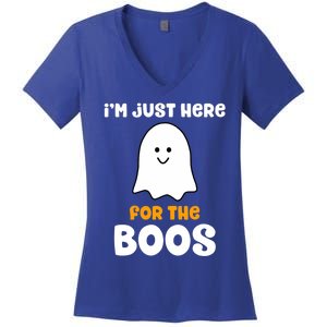 IM Just Here For The Boos Funny Halloween Drinking Women's V-Neck T-Shirt