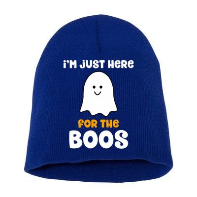 IM Just Here For The Boos Funny Halloween Drinking Short Acrylic Beanie