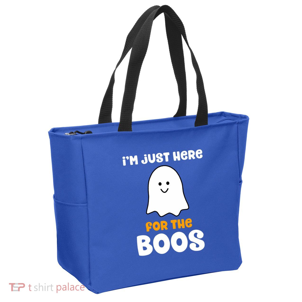 IM Just Here For The Boos Funny Halloween Drinking Zip Tote Bag