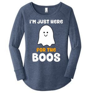 IM Just Here For The Boos Funny Halloween Drinking Women's Perfect Tri Tunic Long Sleeve Shirt