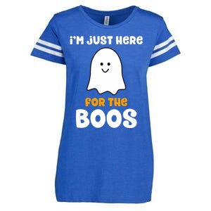 IM Just Here For The Boos Funny Halloween Drinking Enza Ladies Jersey Football T-Shirt