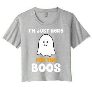 IM Just Here For The Boos Funny Halloween Drinking Women's Crop Top Tee