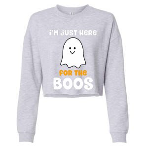 IM Just Here For The Boos Funny Halloween Drinking Cropped Pullover Crew