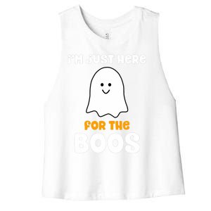 IM Just Here For The Boos Funny Halloween Drinking Women's Racerback Cropped Tank