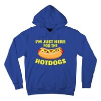 I'm Just Here For The Hotdogs Funny Hot Dog Gift Hoodie