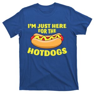 I'm Just Here For The Hotdogs Funny Hot Dog Gift T-Shirt