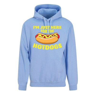 I'm Just Here For The Hotdogs Funny Hot Dog Gift Unisex Surf Hoodie