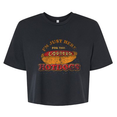 Im Just Here For The Hot Dogs Foodie Weiner Bella+Canvas Jersey Crop Tee