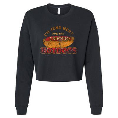 Im Just Here For The Hot Dogs Foodie Weiner Cropped Pullover Crew